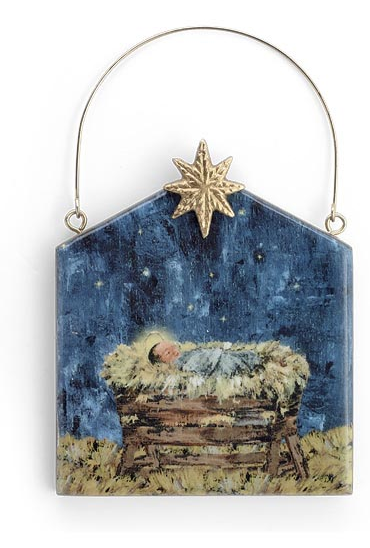 Mango Wood Nativity Ornament