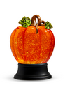 Prelit Swirling Glitter Pumpkin Globe