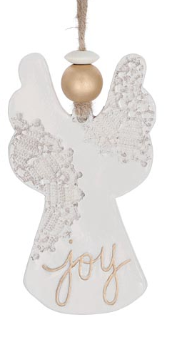 Pottery Lace Angel Ornament