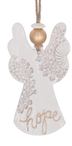 Pottery Lace Angel Ornament