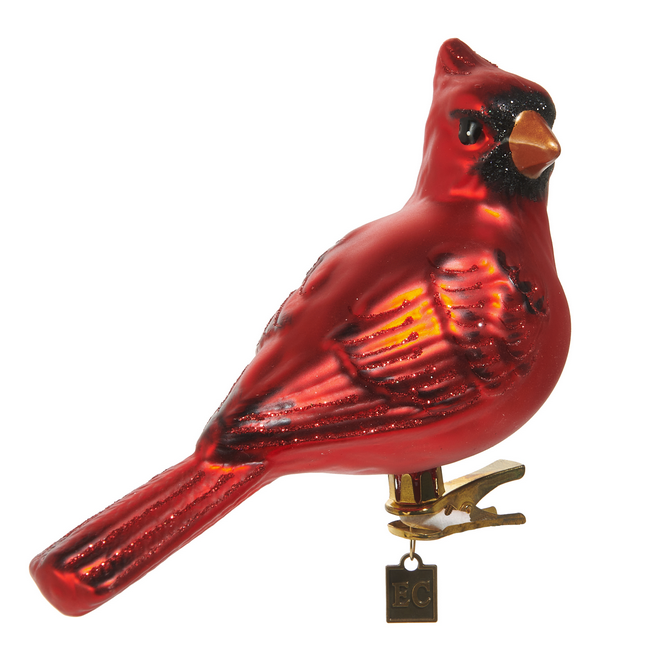 6'' Glass Cardinal Clip-On Ornament