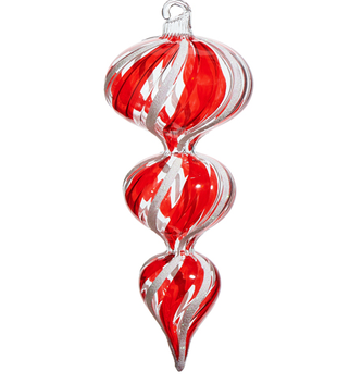 6.5'' Peppermint Finial Blown Glass Ornament