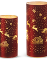 Set of 2 Santa Sleigh Luminaries w/ Lights Set of 2 Santa Sleigh Luminaries w/ Lights