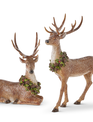 Set of 2 Woodland Deer w/ Wreath
