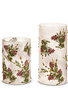 Frosted Evergreen & Pinecone Candle Holder (2-Sizes)
