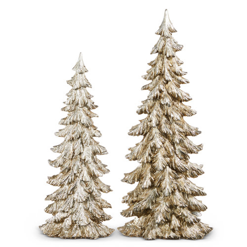 Set of 2 Burnished Elegant Winter Trees