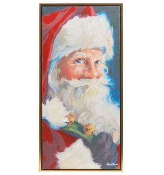 Textured Canvas Santa Portrait Wall Art