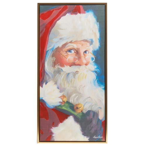 Textured Canvas Santa Portrait Wall Art