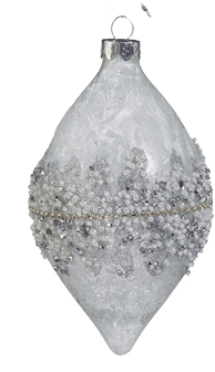 Silver Glass Beaded Ornament (3-Styles)