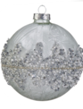 Silver Glass Beaded Ornament (3-Styles) Silver Glass Beaded Ornament (3-Styles)