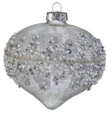 Silver Glass Beaded Ornament (3-Styles)