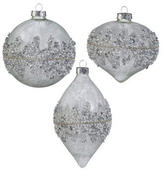 Silver Glass Beaded Ornament (3-Styles)