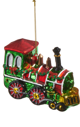 4.5" Glass Train Ornament (2-Styles)
