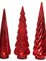 Set of 3 LED Red Mercury Glass Trees Set of 3 LED Red Mercury Glass Trees