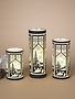 Set of 3 LED Glass Winter Scene Luminaries