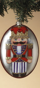 Glass Oval Nutcracker Ornament (3-Styles)
