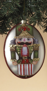 Glass Oval Nutcracker Ornament (3-Styles)