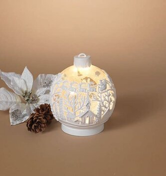 Round Christmas Village Snowglobe