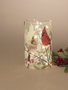 LED Crackle Glass Cardinal Couple Luminary