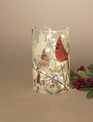 LED Crackle Glass Cardinal Couple Luminary LED Crackle Glass Cardinal Couple Luminary