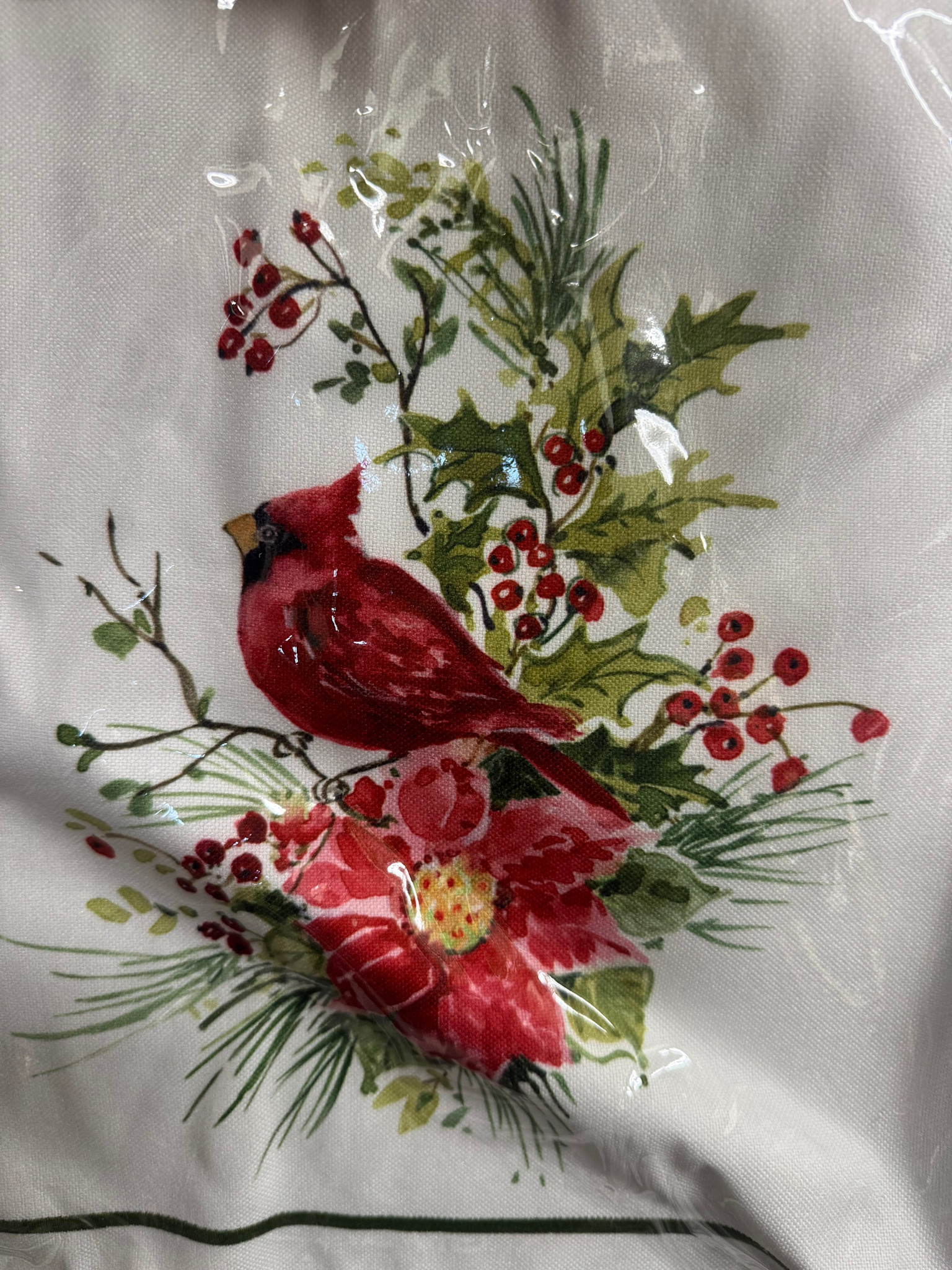 Christmas Bouquet Cardinal Tea Towel (2-Styles)