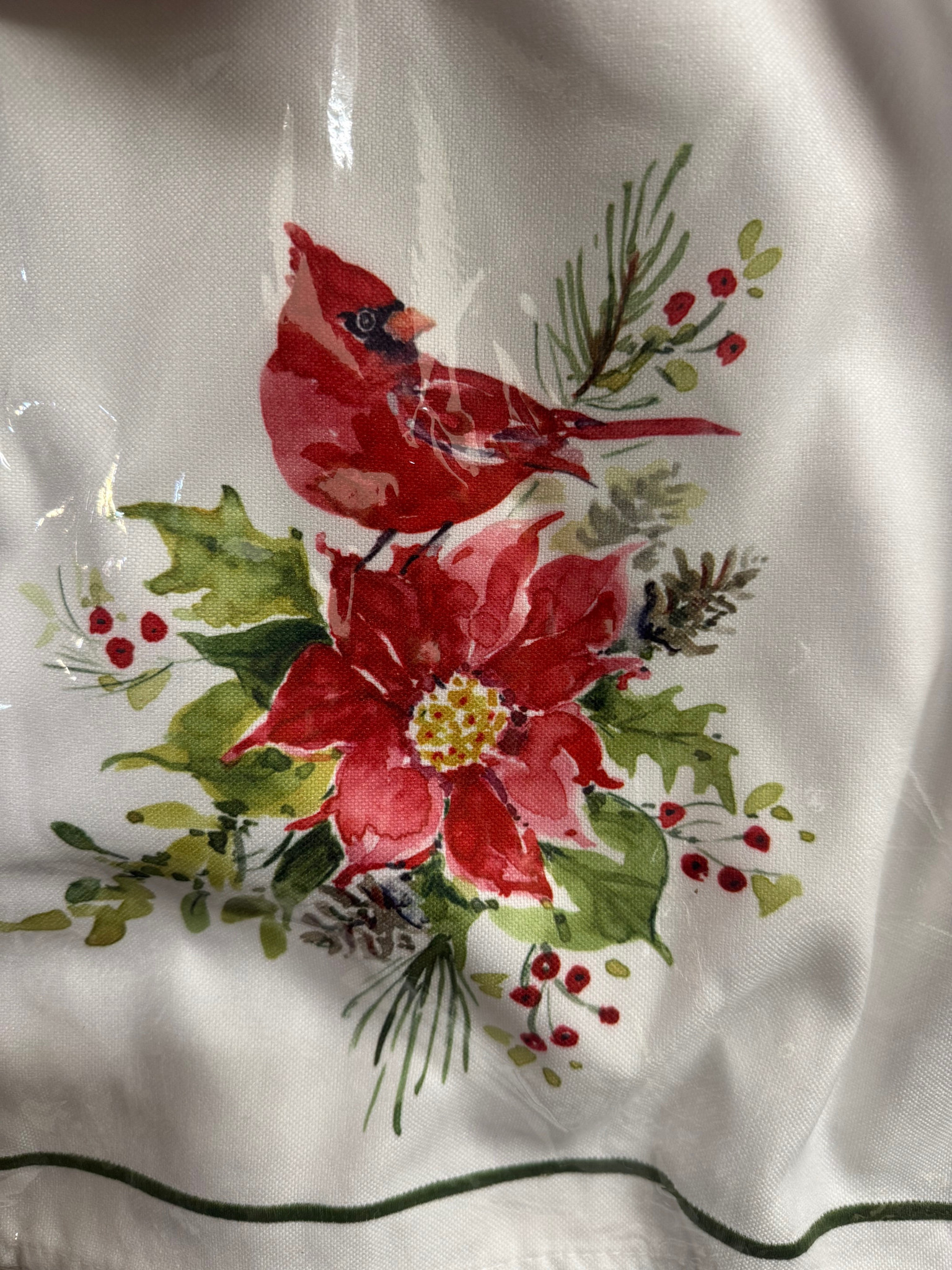 Christmas Bouquet Cardinal Tea Towel (2-Styles)