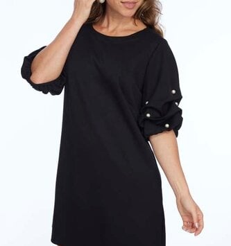 Puff Sleeve Dress w/ Pearls By : Lior Paris (2-Colors)