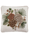Embroidered Pinecone Cluster Pillow