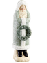 Vintage Sage Santa Holding Wreath