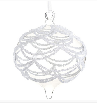 Large Frozen Elegant Glass Ornament