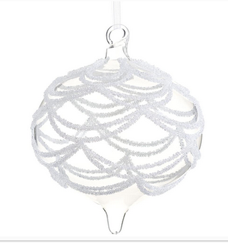 Large Frozen Elegant Glass Ornament
