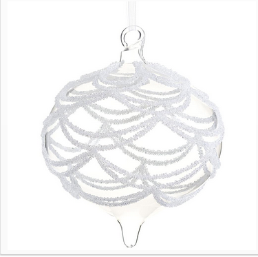 Large Frozen Elegant Glass Ornament