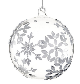 Rhinestone Glass Snowflake Ornament