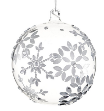 Rhinestone Glass Snowflake Ornament