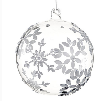 Rhinestone Glass Snowflake Ornament
