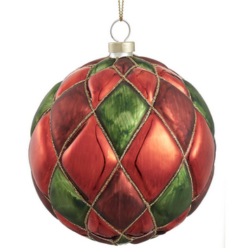 Round Tri-Color Glass Ornament