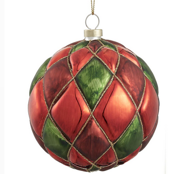 Round Tri-Color Glass Ornament