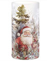 Santa in Forest Candle Holder