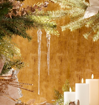 Set of 6 Glass Dripping Icicles
