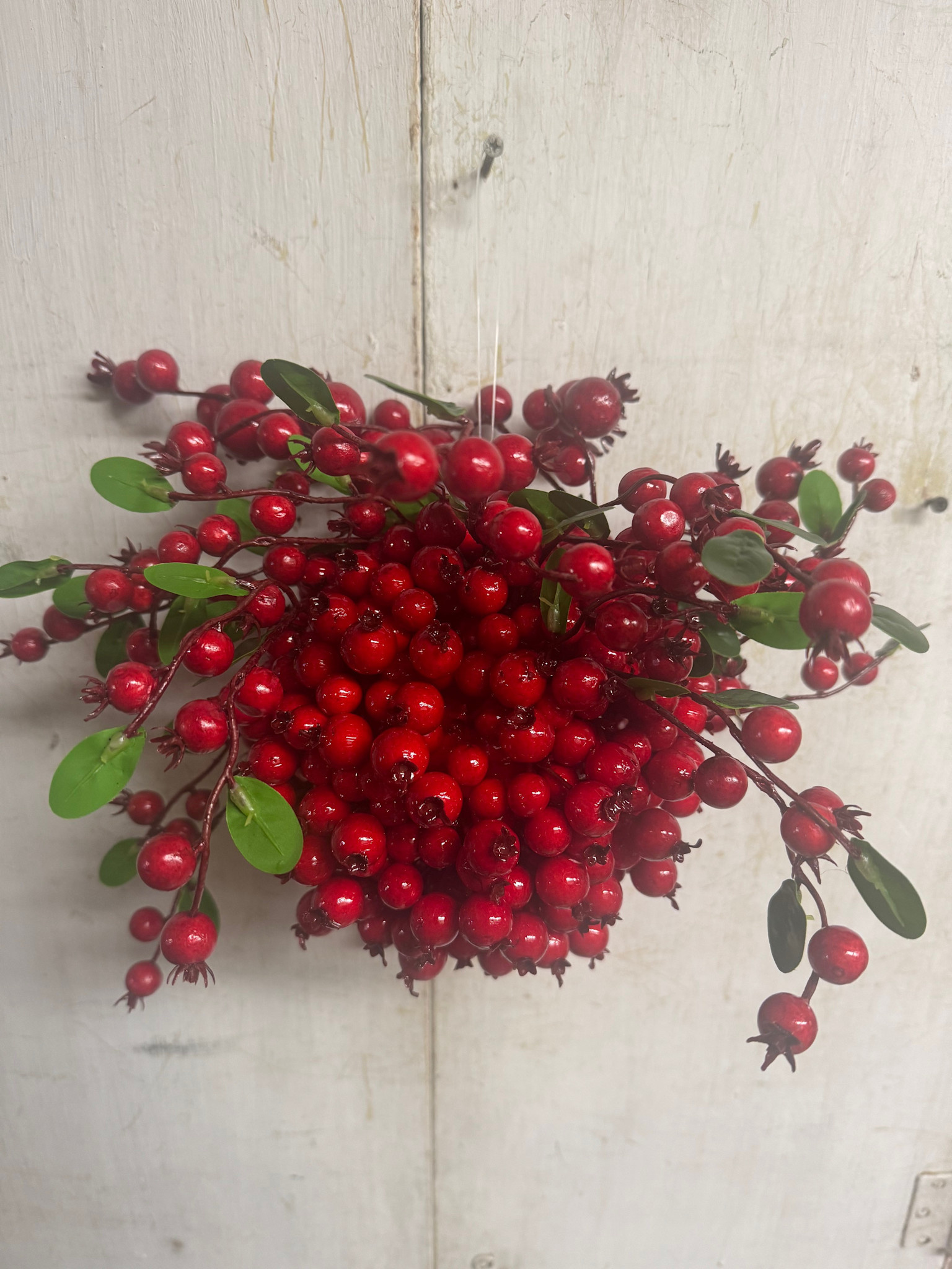 12" Natural Berry Whimsical Kissing Ball