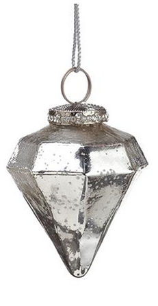 Mercury Glass Silver Ornament (6-Styles)