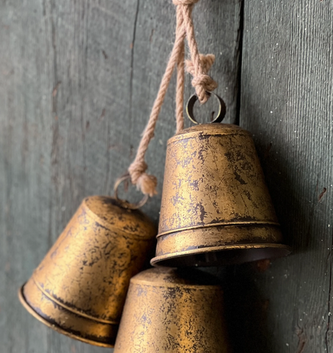 Set of 3 Gilded Bell Drop
