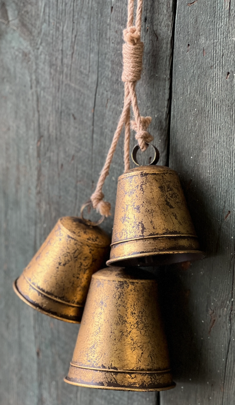 Set of 3 Gilded Bell Drop