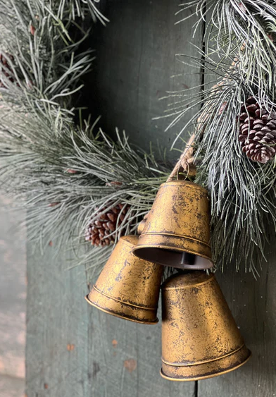 Set of 3 Gilded Bell Drop