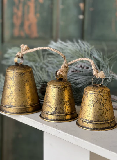 Set of 3 Gilded Bell Drop