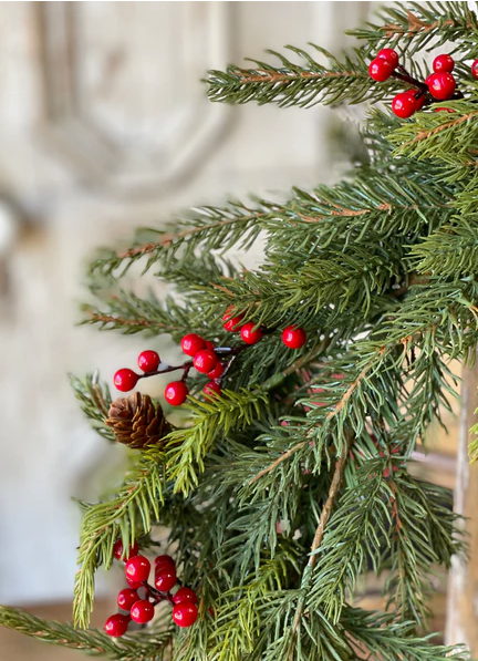 6-ft White Spruce w/ Berries Garland
