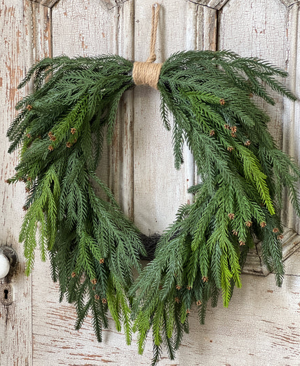 24'' Norfolk Cascading Wreath