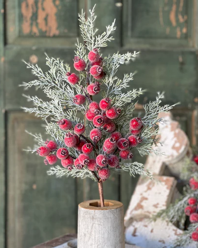 30'' Icy Yule Berry Fir Spray