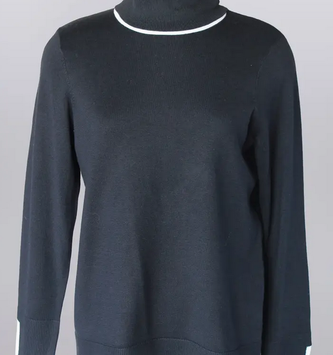 Split Sleeve Block Turtleneck