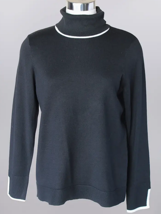 Split Sleeve Block Turtleneck